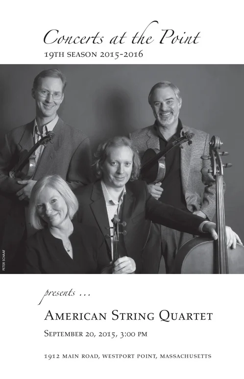 American String Quartet program cover, season 19.
